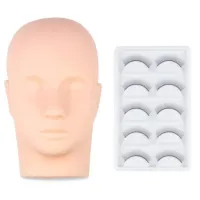 Główka treningowa do rzęs + rzęsy 5par FancyLashes