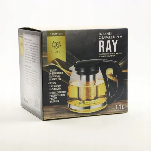 DZBANEK SZKLANY Z STALOWYM ZAPARZACZEM ZAPARZACZ DO HERBATY ZIÓŁ 1500 ML na Arena.pl