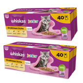 WHISKAS JUNIOR DROBIOWA UCZTA KARMA DLA KOCIĄT W GALARETCE 80X85 G