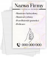 Ulotki A4 reklamowe firmowe 100szt dużo wzorów STYLIZACJA PAZNOKCI MANICURE