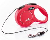 Smycz automatyczna dla psa z blokadą Flexi New Classic linka XS 3m czerwona