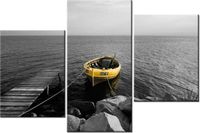 60 90CM OBRAZ 3 ELEM ŁÓDŹ KOŁO POMOSTU ŚCIENNY DRUK PŁÓTNO