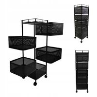 REGAŁ KUCHENNY MOBILNY STOLIK NA KÓŁKACH WÓZEK 6-POZIOMOWY 5 KOSZY