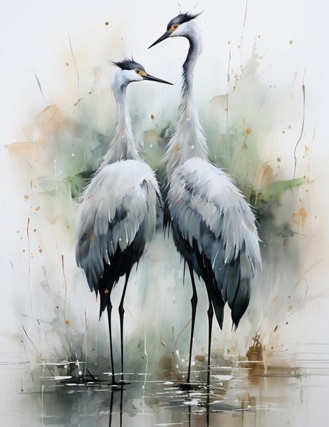 Plakat 50x65cm Tańczące Czaple zdjęcie 1