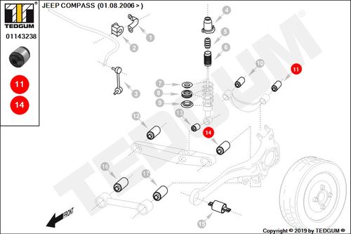 JEEP COMPASS TULEJA DRĄŻKA TYLNEGO 06- na Arena.pl