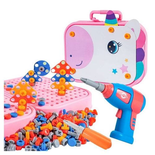 Klocki KONSTRUKCYJNE JEDNOROŻEC do skręcania 3D w walizce dla dzieci na Arena.pl