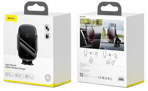 BASEUS UCHWYT SAMOCHODOWY NA TELEFON SZYBKA ŁADOWARKA INDUKCYJNA Qi 15W na Arena.pl