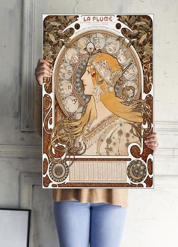 Zodiaque or La Plume, Alphonse Maria Mucha - plakat 70x100 cm na Arena.pl