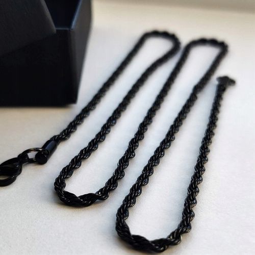 Piękny stalowy łańcuszek męski, 60cm CZARNY, idealny prezent Versatile na Arena.pl