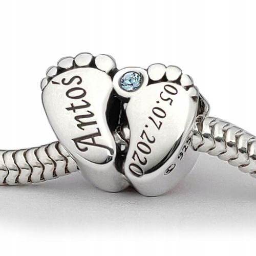 CHARMS srebro 925 koralik do bransoletek +GRAWER DANYCH prezent dla mamy na Arena.pl
