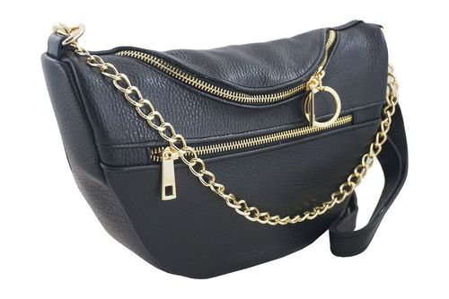 Pojemna torebka nerka z łańcuszkiem - Czarna na Arena.pl