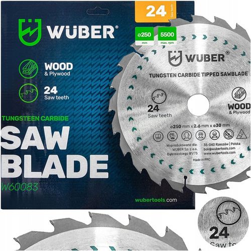 PIŁA TARCZA DO CIĘCIA DREWNA WIDIOWA WIDIA 250x30MM 24 ZĘBY 24T na Arena.pl