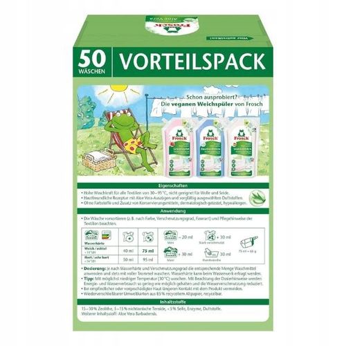 PROSZEK DO PRANIA FROSCH ALOE VERA SENSITIVE – 50 PRAŃ, DETERGENT Z NIEMIEC na Arena.pl