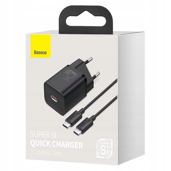 Szybka ładowarka sieciowa Baseus USB typ C + kabel USB-C - USB-C 25W 3A zdjęcie 8