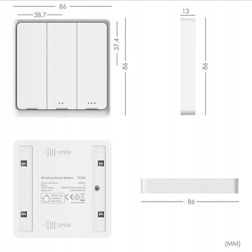 Włącznik Pilot Scen 3 Kanały 9 Program ZigBee TUYA Bezprzewodowy na Arena.pl