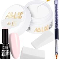 Zestaw Nails Babyboomer Podstawowy 4w1 Żel Lakier Pędzelek Gąbki Nr305