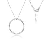 Rodowany srebrny naszyjnik gwiazd celebrytka duże kółko kółeczko ring srebro 925 Z1859NR