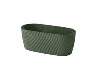 Doniczka podłużna Mika 27 z podstawką | Leśny mech, Kształt Prostokątny, Wymiary 12x27x12 cm, Kolor Leśny mech, Form-Plastik