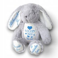 Króliczek metryczka prezent Chrzest przytulanka maskotka miś imię urodziny