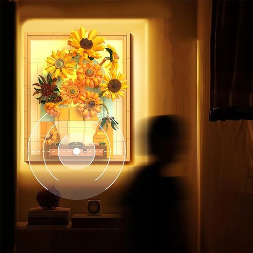 KLOCKI CREATIVE OBRAZ SŁONECZNIKI VAN GOGH PUZLE 3D ZESTAW 1166EL. Z LED na Arena.pl