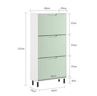 Szafka na buty wywrotka do przedpokoju biało-zielona 3 klapy