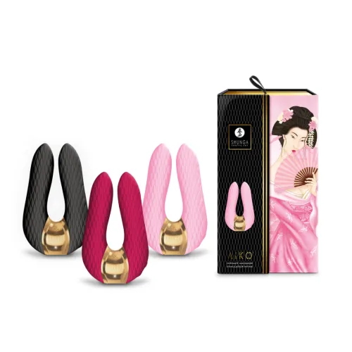 shunga aiko raspberry - masażer z podwojnym silnikiem, silikonowy na Arena.pl