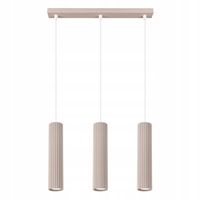 Lampa wisząca listwa trzy karbowane tuby taupe 3xGU10 10W KARBON Sollux