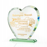 STATUETKA szklane serce z grawerem DZIEŃ NAUCZYCIELA dla wychowawcy