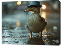 Obraz 90x70cm Kaczka w Kapeluszu