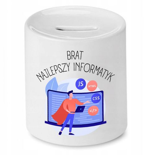 Skarbonka Dla Brata Najlepszy Informatyk Prezent Z Nadrukiem Ze Zdjęciem na Arena.pl