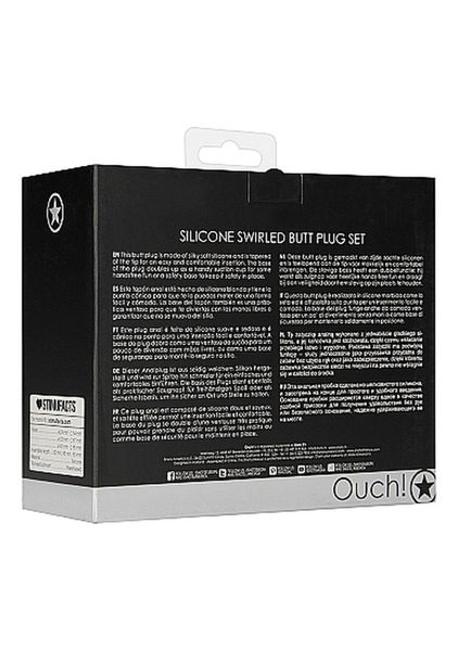 Swirled Butt Plug Set - Black zdjęcie 3