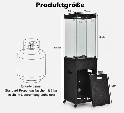Grzejnik 12 Kw tarasowy gazowy ogrzewacz na taras do ogrodu na Arena.pl
