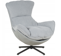 Fotel obrotowy z poduszką JASPER jasny szary wygodny wypoczynkowy salon