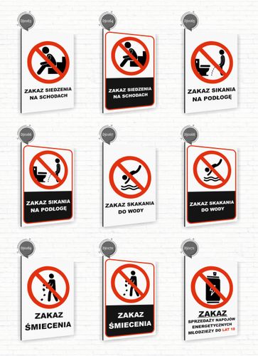 Tabliczka znak informacyjny 20x15 Biała ZAKAZ PRZEJŚCIA Nierdzewna na Arena.pl