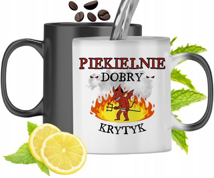 Kubek Magiczny Dla Krytyka Zmieniający Kolor Z Nadrukiem Ze Zdjęciem zdjęcie 1