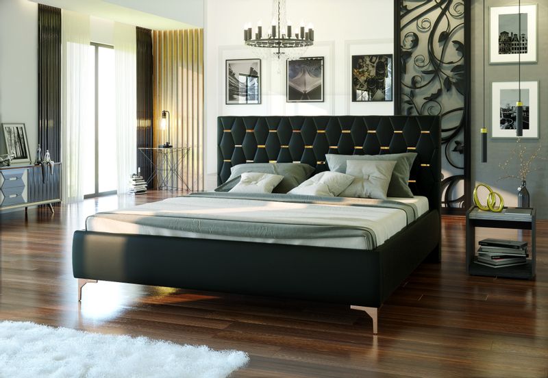 Łóżko tapicerowane PASSION 160×200 ze stelażem zdjęcie 5