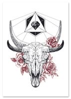 Plakat czaszka z kwiatami 21x29,7 cm A4