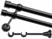 KARNISZ CZARNY PODWÓJNY 200 cm fi 19+19 mm KARNISZE METALOWE MODERN