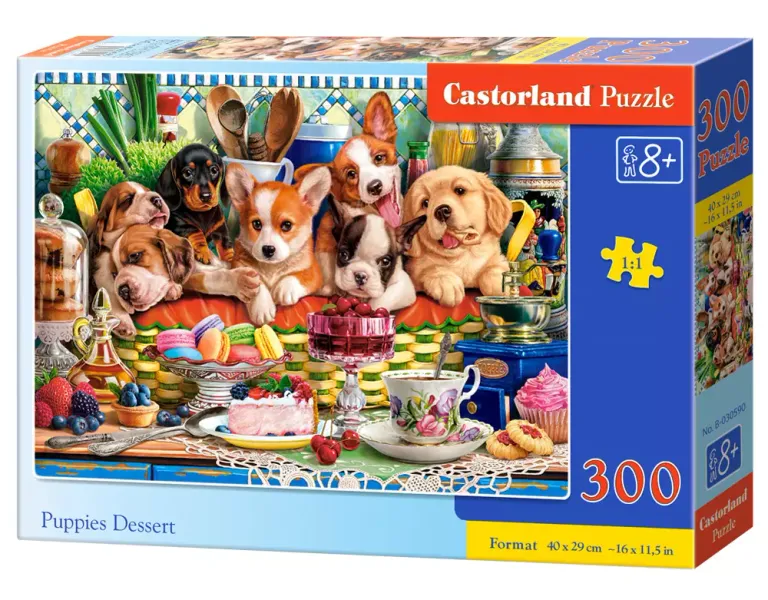 Puzzle 300 elementów. Deser dla szczeniąt zdjęcie 1