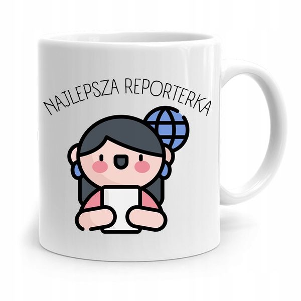 Kubek Dziennikarza Reportera Najlepsza Reporterka Z Nadrukiem Ze Zdjęciem zdjęcie 1