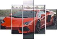 105CM 150CM OBRAZ 5 ELEM POMARAŃCZOWE LAMBO AXION23 DRUK