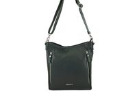 Praktyczna skórzana torebka na ramię - Zielona ciemna