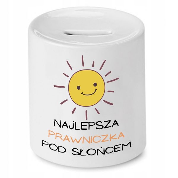 Skarbonka Dla Prawnika Najlepsza Pod Słońcem Z Nadrukiem Ze Zdjęciem zdjęcie 1
