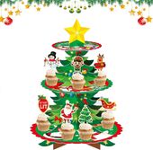 Stojak na Babeczki 3 Poziomy Tekturowy na Święta Boże Narodzenie Wzory