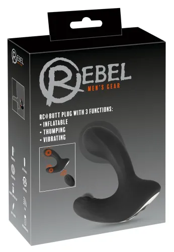rebel rc butt plug silikonowy, 3 funkcje, z pilotem, czarny, 14,2 cm na Arena.pl