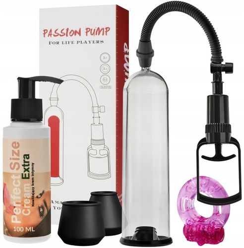 POMPKA DO PENISA + KREM NA POWIĘKSZENIE + WIBRUJĄCY RING + 3 USZCZELKI na Arena.pl