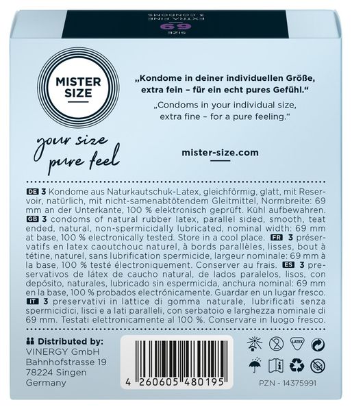 Prezerwatywy Mister Size 69 mm (3 szt) zdjęcie 3