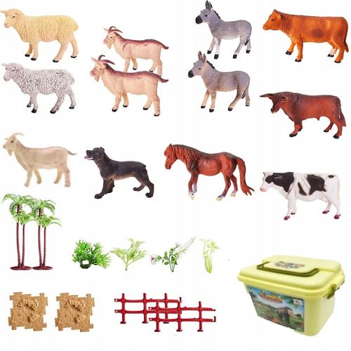 FARMA FIGURKI ZWIERZĘTA WIEŚ DUŻY ZESTAW W PUDEŁKU 57 ELEMENTÓW XXL WOOPIE na Arena.pl