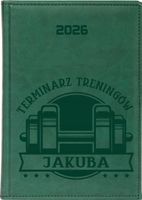 Stylowy kalendarz trenera książkowy A5 2026 rok z grawerem tygodniowy