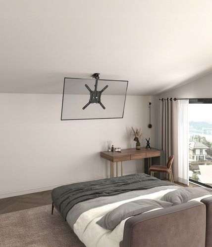 UCHWYT DO TELEWIZORA SUFITOWY 23-55 CALI SKŁADANY REGULOWANY WIESZAK na Arena.pl